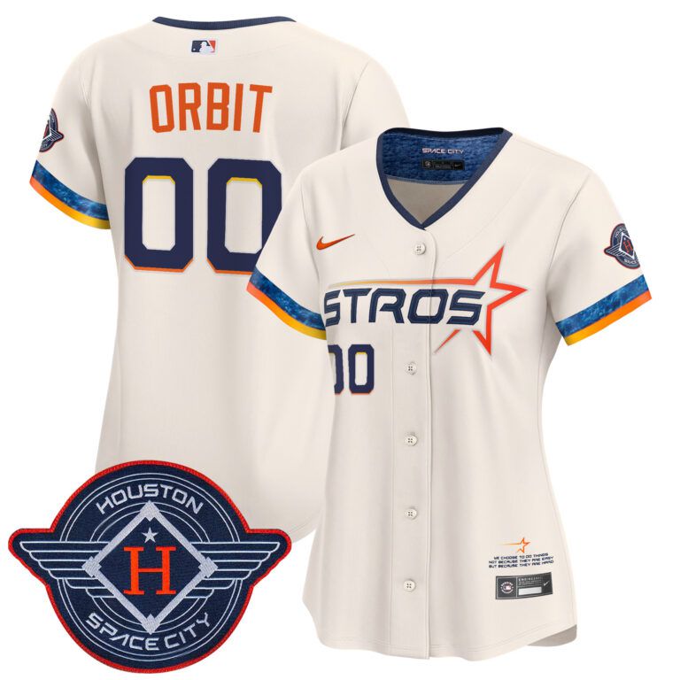 Women Houston Astros Custom cream 2025 City Connect Vapor Limited Stitched Jersey.